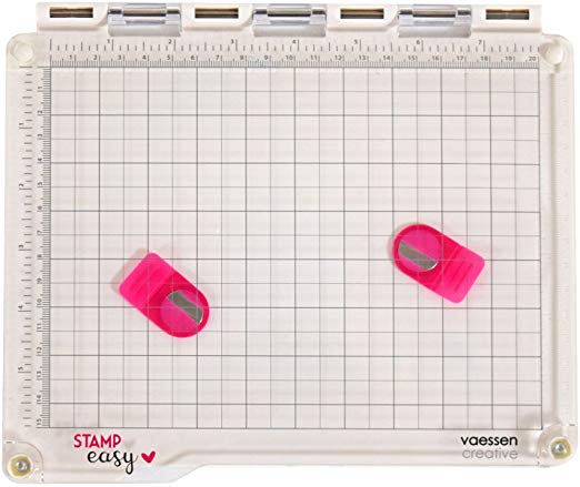 NEW VERSION Easy Stamp Platform Tool, Stamping Platform + Alignment Stamp  +Two Magnets, 4 pc for Accurate Craft Stamping