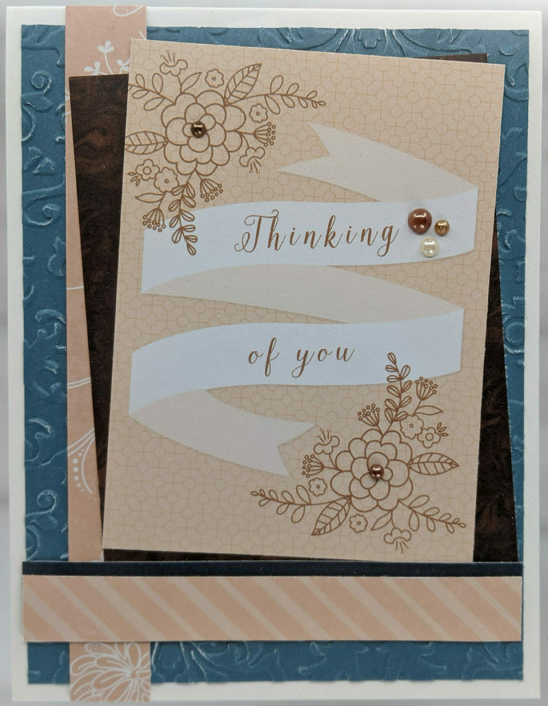 Handmade Card with Rose Quartz Pattern Paper