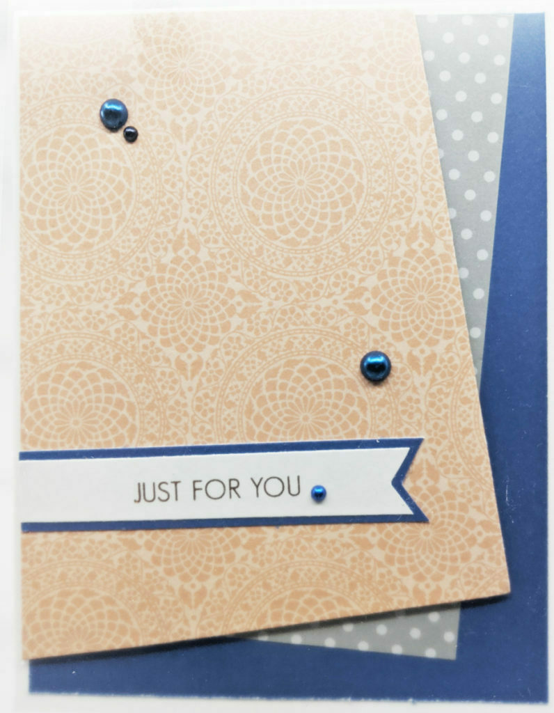 Handmade Card with Rose Quartz Pattern Paper