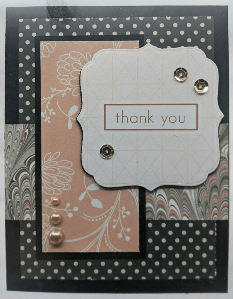 Handmade Card with Rose Quartz Pattern Paper