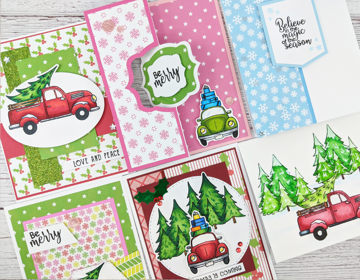 Cards Using Pink & Main's Be Merry Kit
