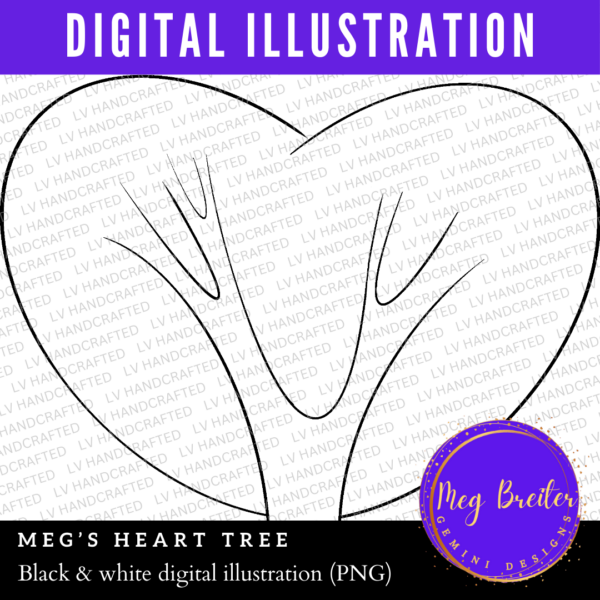 Meg's Heart Tree (Black & White)