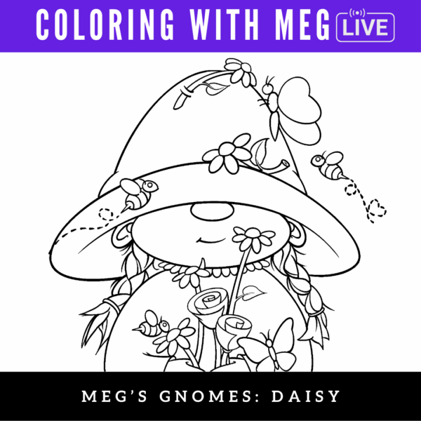Coloring with Meg: Daisy Gnome