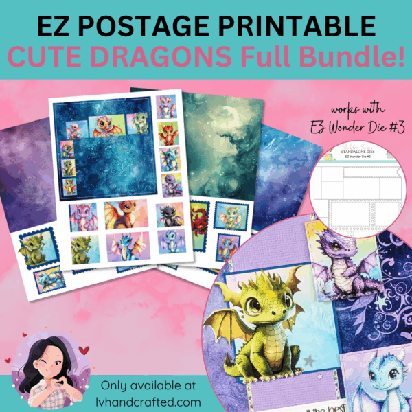 EZ Postage Printable: Cute Dragon Full Bundle (4 PDF's)